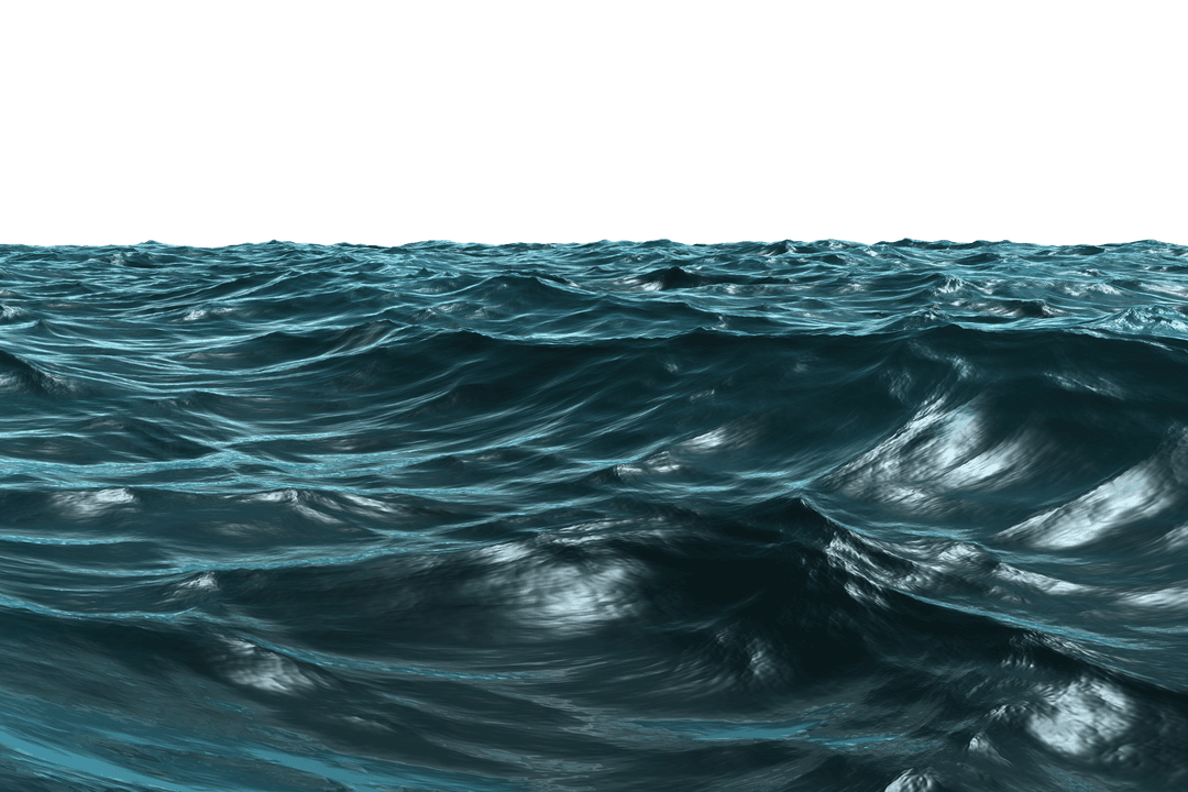 Realistic Ocean Waves on Transparent Background