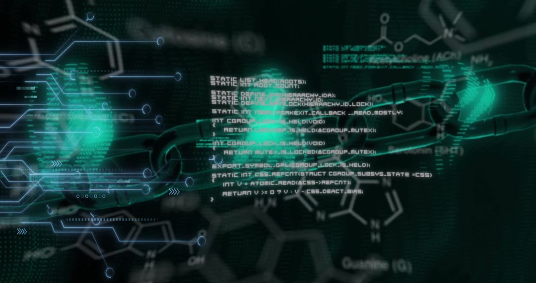 Futuristic Digital Interface with Chemical Formula Backdrop