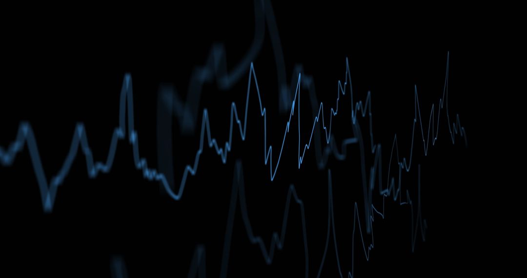 Dynamic Financial Data on Black Background Evoking Market Trends