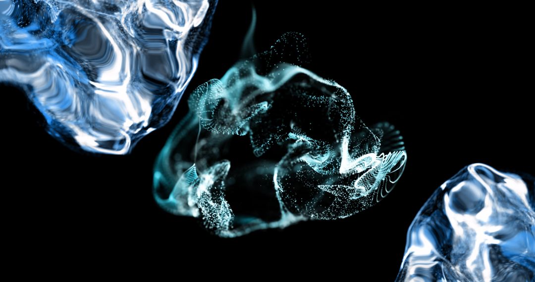 Dynamic Swirling Particles on Black Background