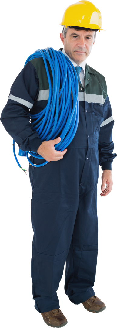 Transparent Background Construction Technician with Blue Wiring - Download Free Stock Images Pikwizard.com