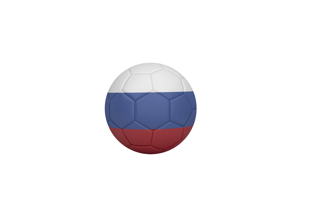 Russian Flag Ball Illustration on Transparent Background for Sports Design
