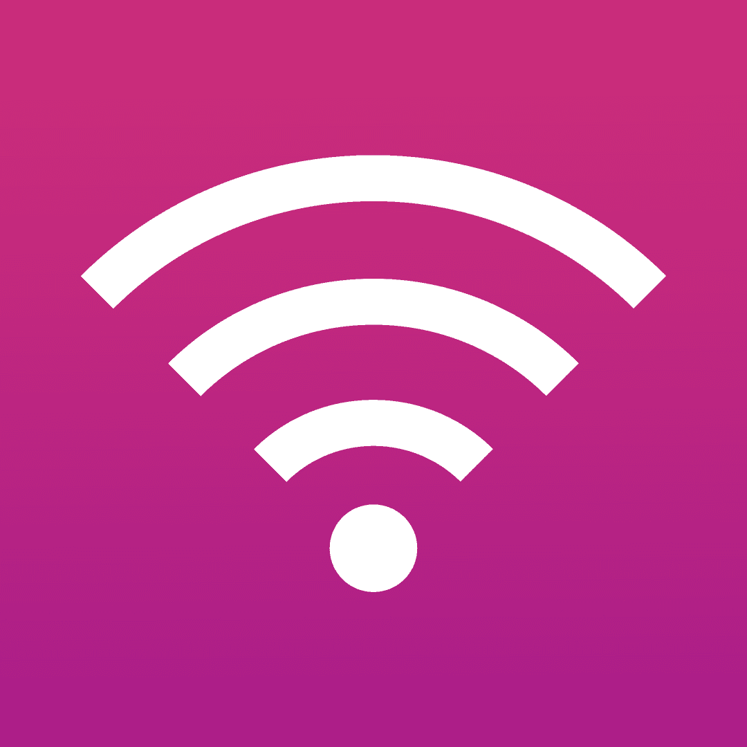 Stylized White Wi-Fi Symbol on Transparent Background