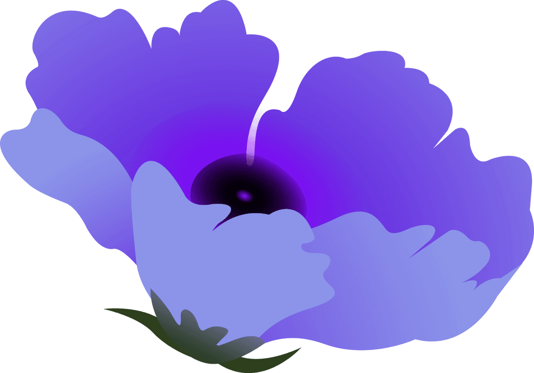 Elegant Purple Flower on Transparent Background