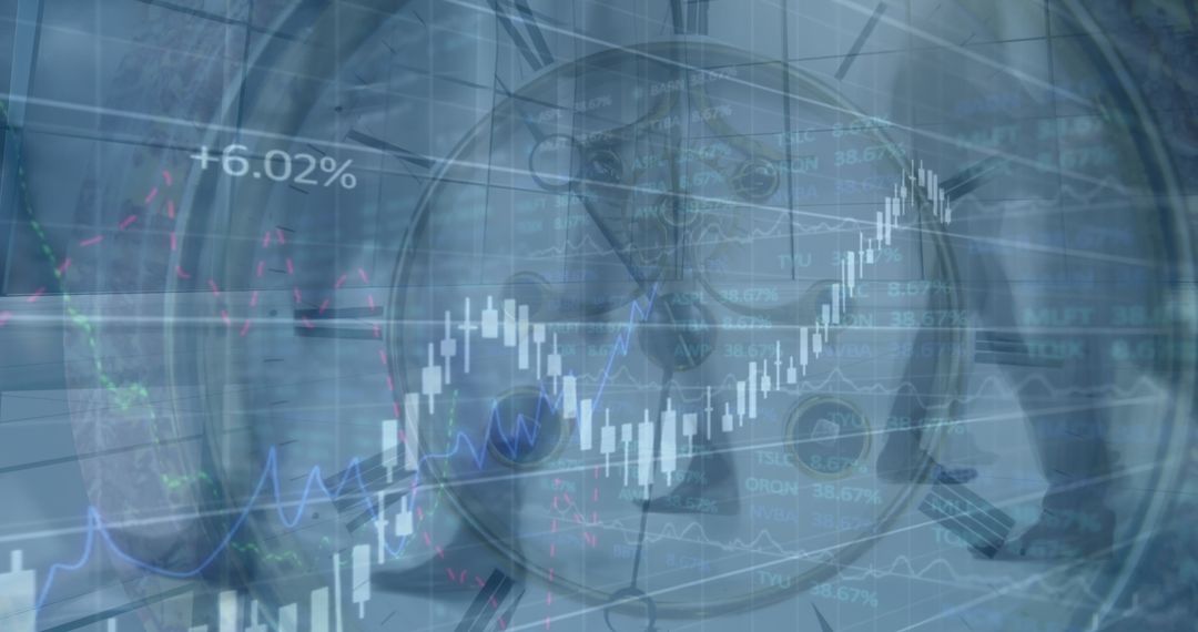 Global Business Financial Data and Time Management Concept