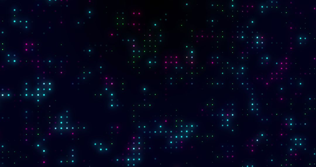 Vivid Blinking Dots on Dark Background