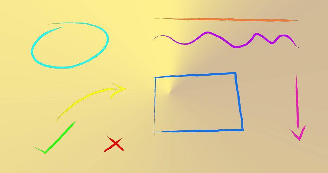 Colorful Digital Interface Elements on Beige Background