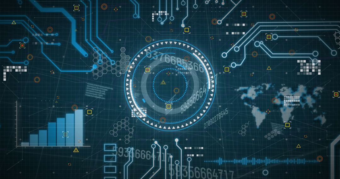 Futuristic Technology Interface with Global Data Connections