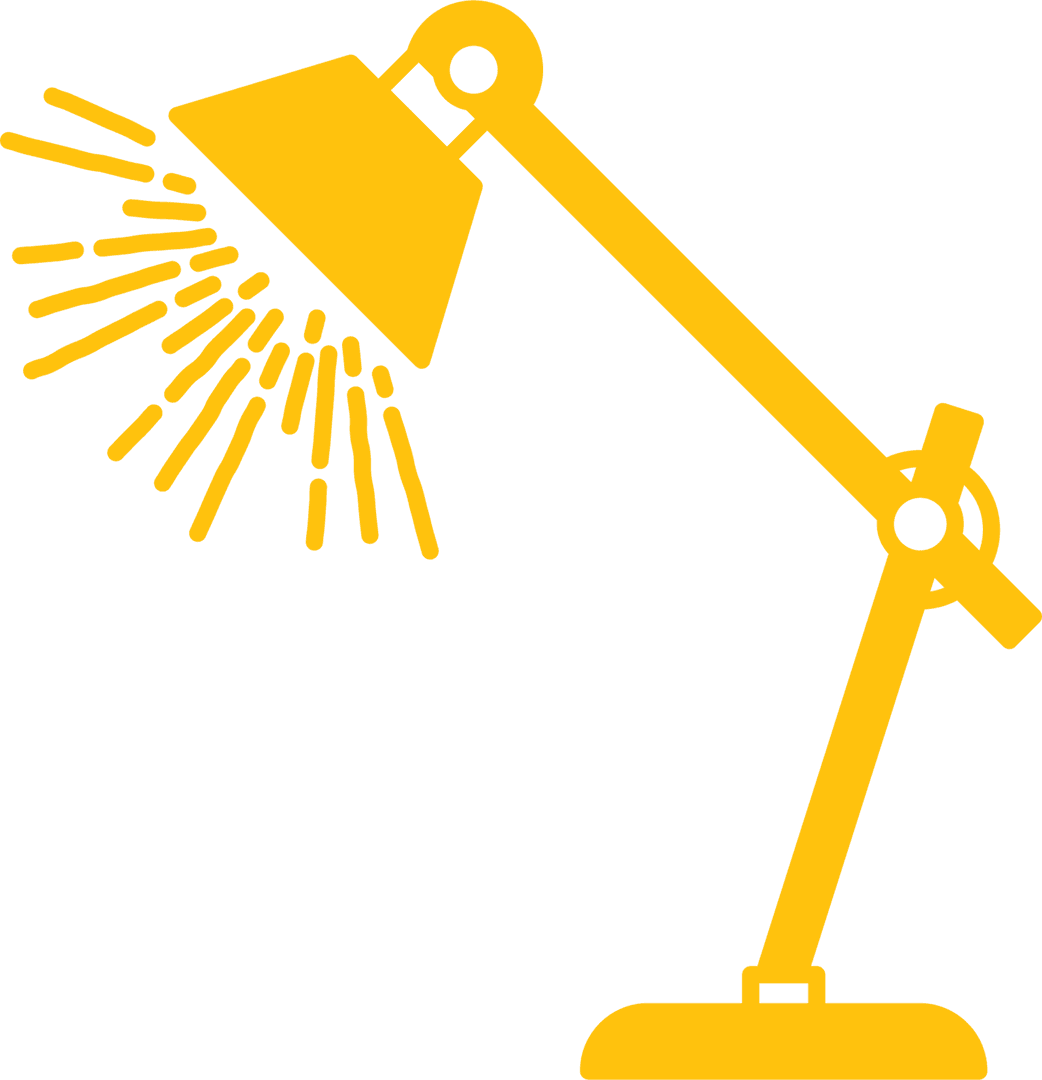 Yellow Desk Lamp Illustration on Transparent Background