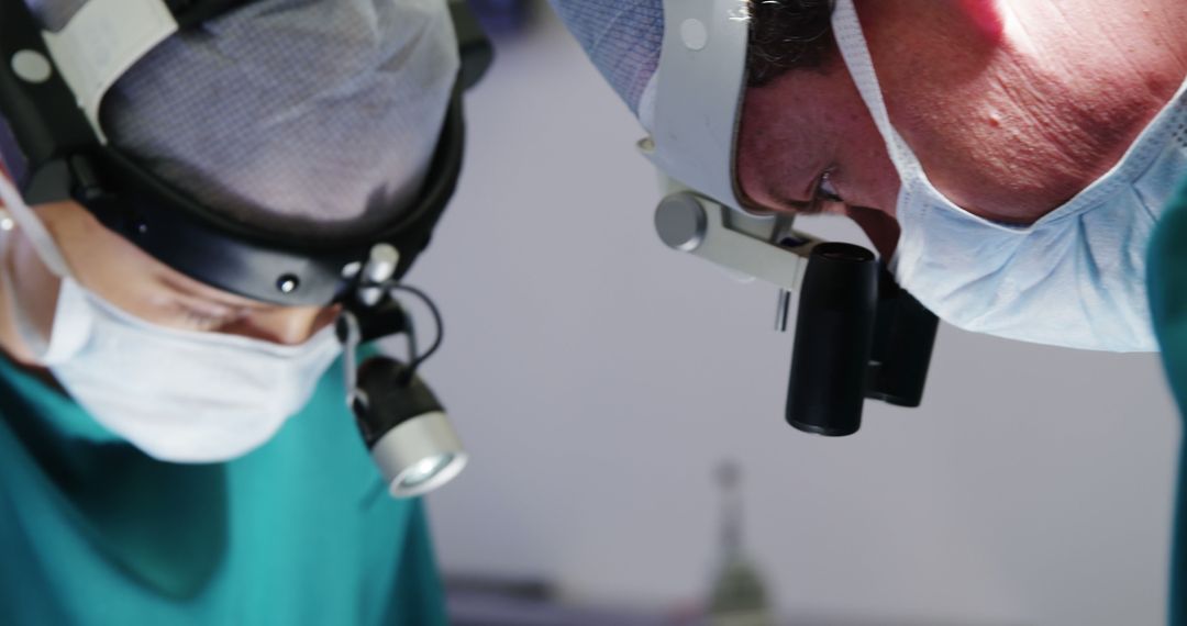 Close-up of Surgeons Wearing Surgical Loupes Focused on an Operation - Free Images, Stock Photos and Pictures on Pikwizard.com