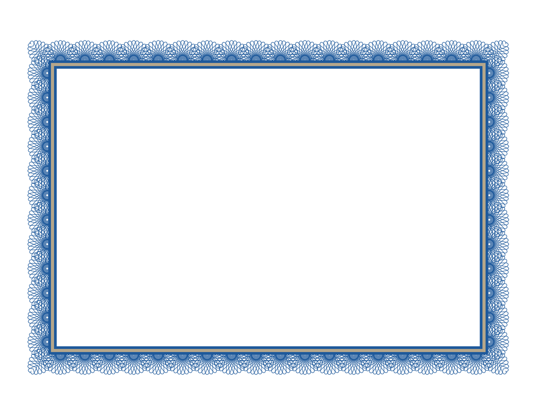 Blue Scalloped Frame with Transparent Center Digital Illustration