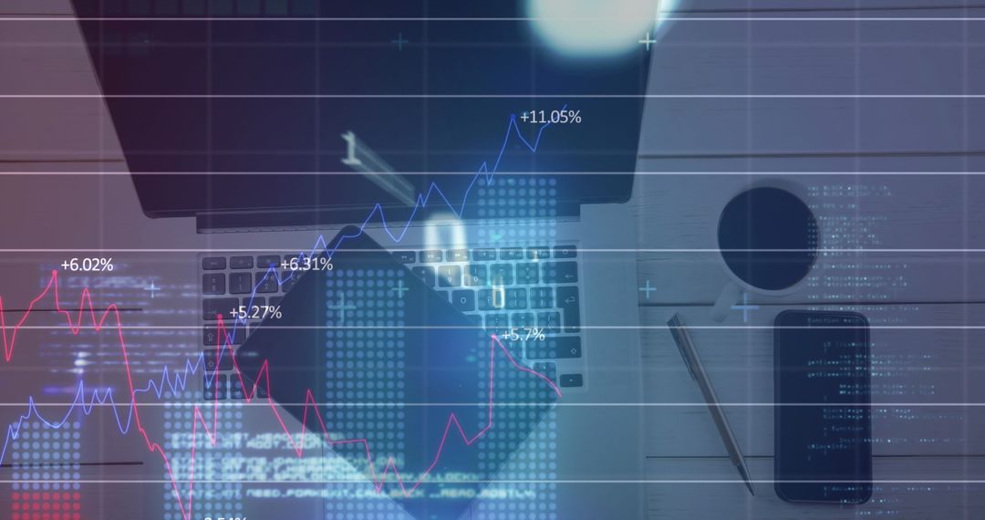 Financial Data and Technology Integration on Desk Setup
