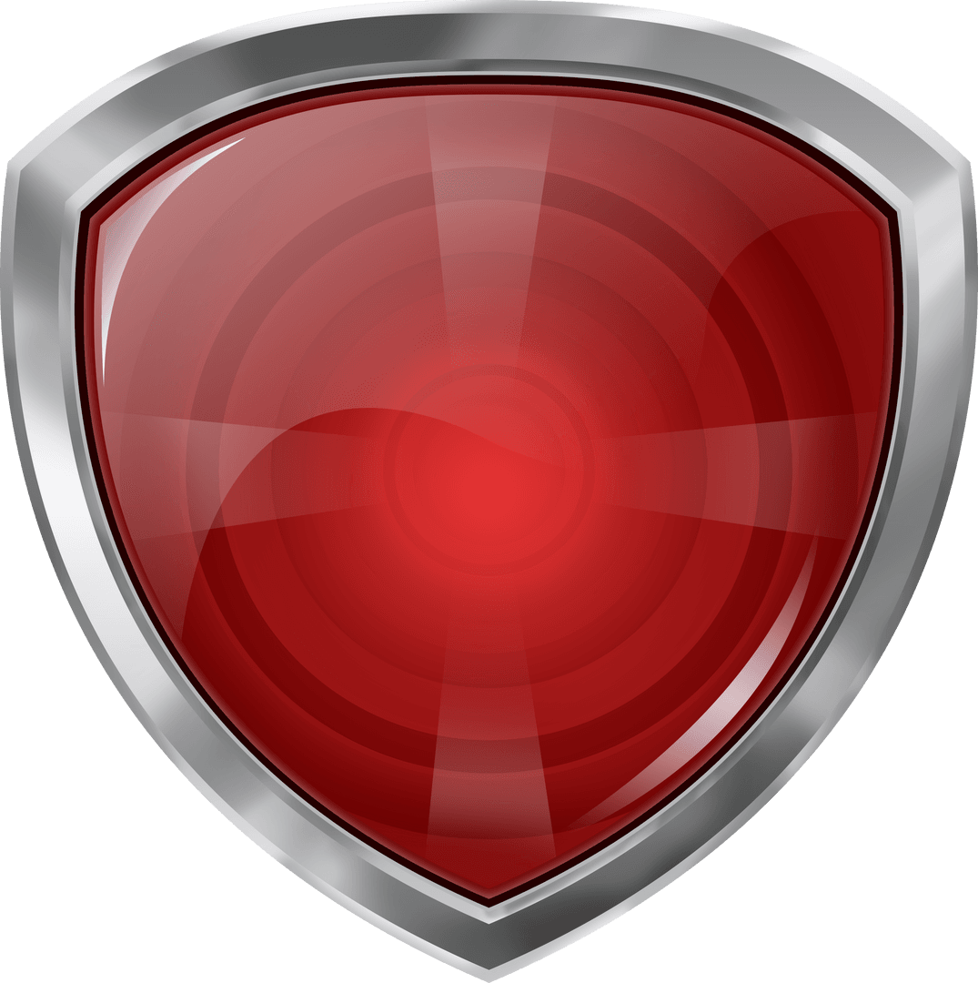 Transparent Red Circular Light with Silver Shield Frame