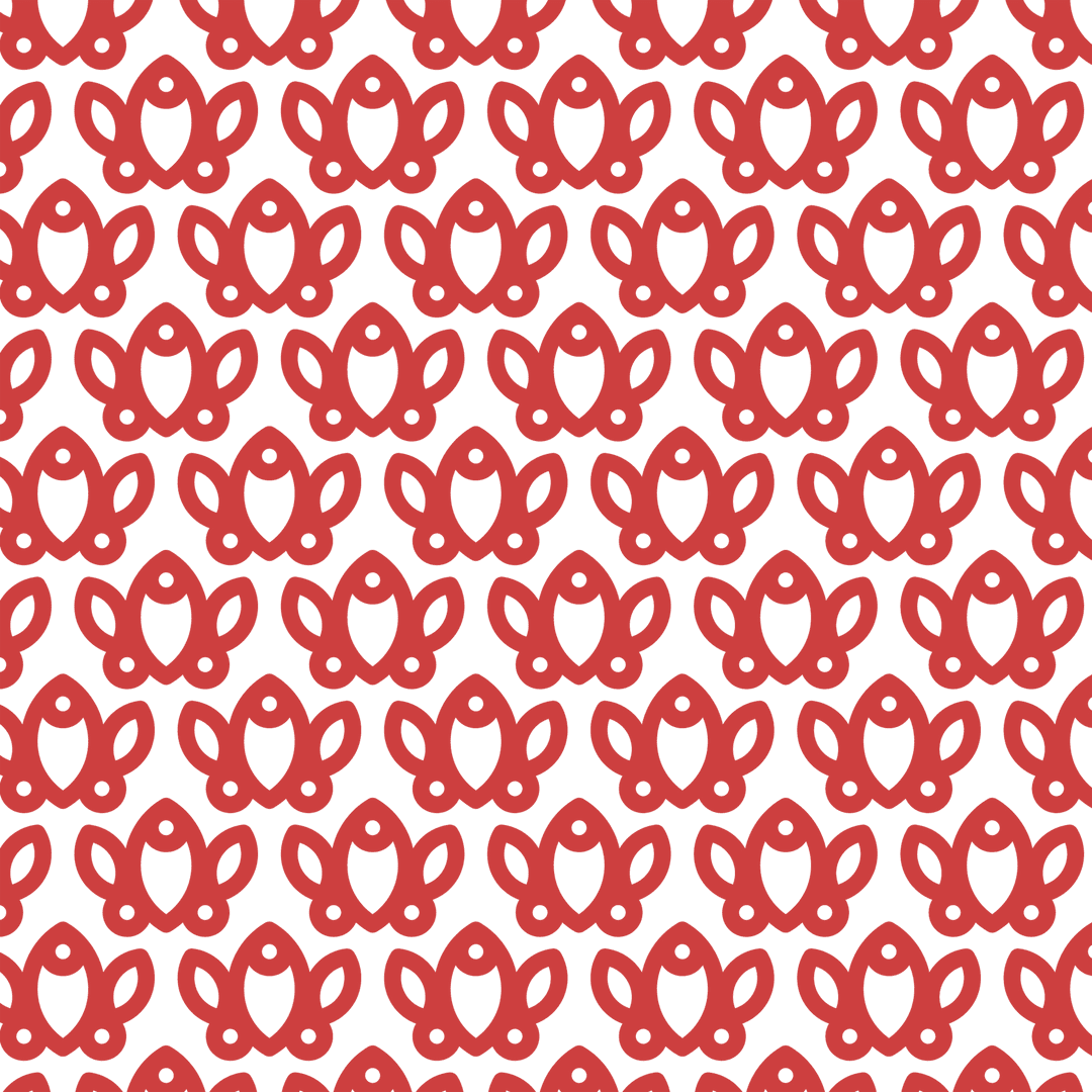 Red Flower Pattern on Transparent Background Art