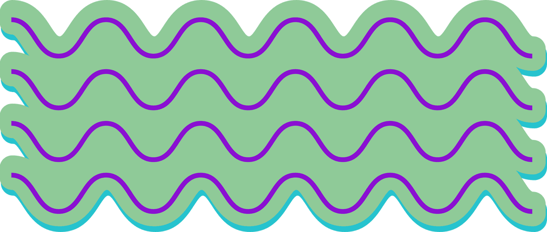 Green Wave Shape with Purple Lines Modern Transparent Design