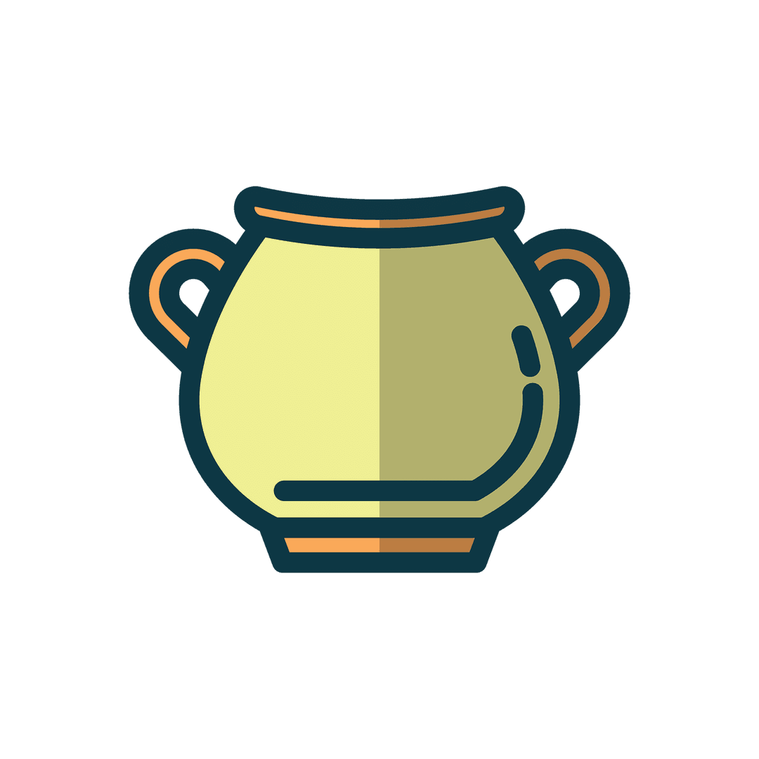 Beige Decorative Vase Icon on Transparent Background