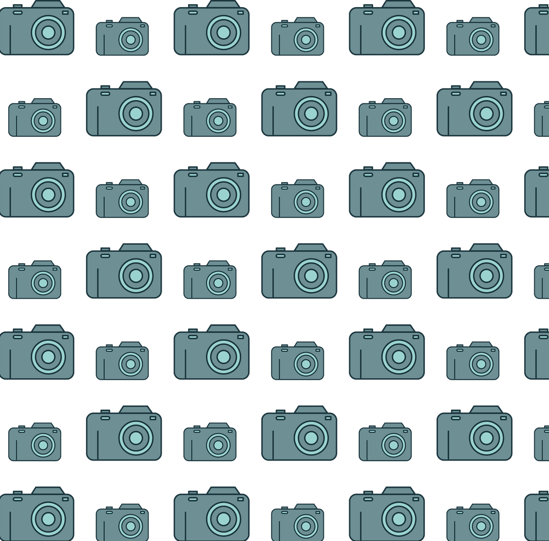 Seamless Turquoise Camera Pattern on Transparent Background for Design - Download Free Stock Images Pikwizard.com