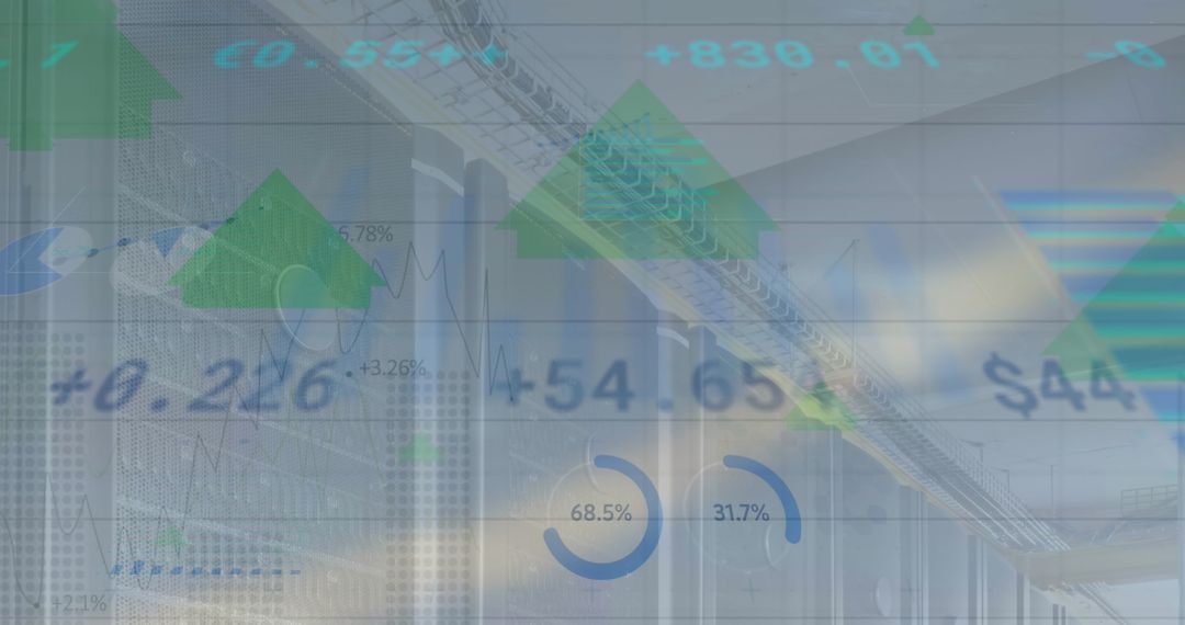 Financial Data Overlay on Data Servers Reflects Global Market Trends