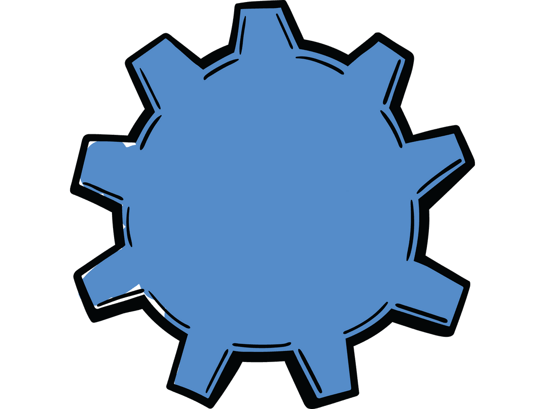 Transparent Blue Cog with Copy Space Illustration