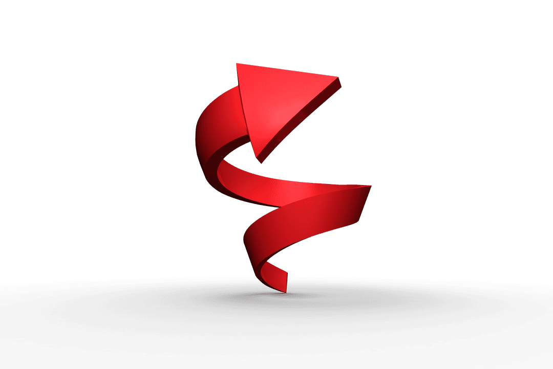 Red Curved Arrow on Transparent Background Illustrating Direction - Download Free Stock Images Pikwizard.com