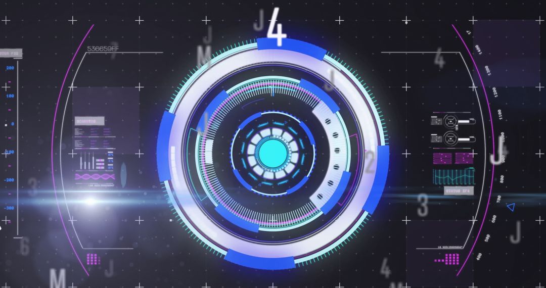 Futuristic Digital Interface with Cyber Elements