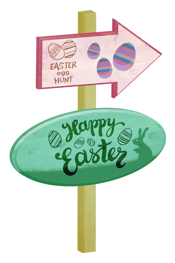 Transparent Directional Signboard for Easter Egg Hunt Celebration - Download Free Stock Images Pikwizard.com