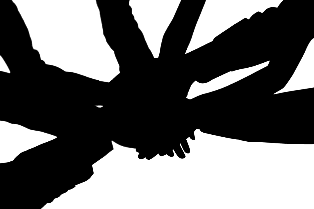 Silhouette of Hands Holding Together in Circle Transparent