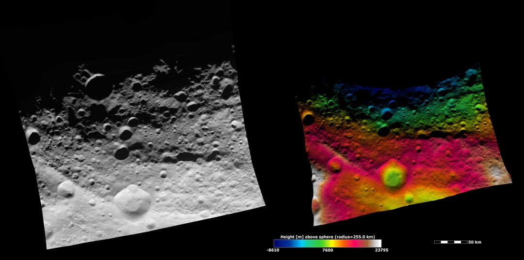 Topography of Vesta Equatorial Region I - Free Images, Stock Photos and Pictures on Pikwizard.com