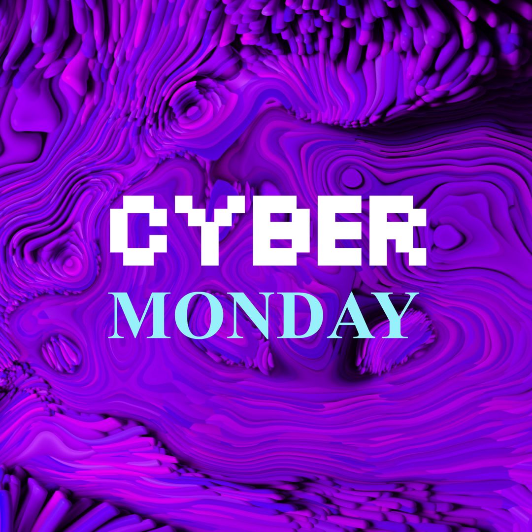 Vibrant Cyber Monday Sale Design with Neon Purple Background