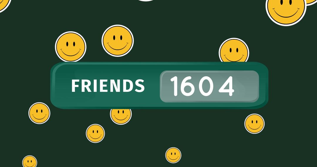 Social Connection Concept with Friends Count on Green Background