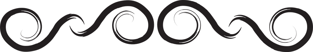 Black Abstract Swirl Shape on Transparent Background