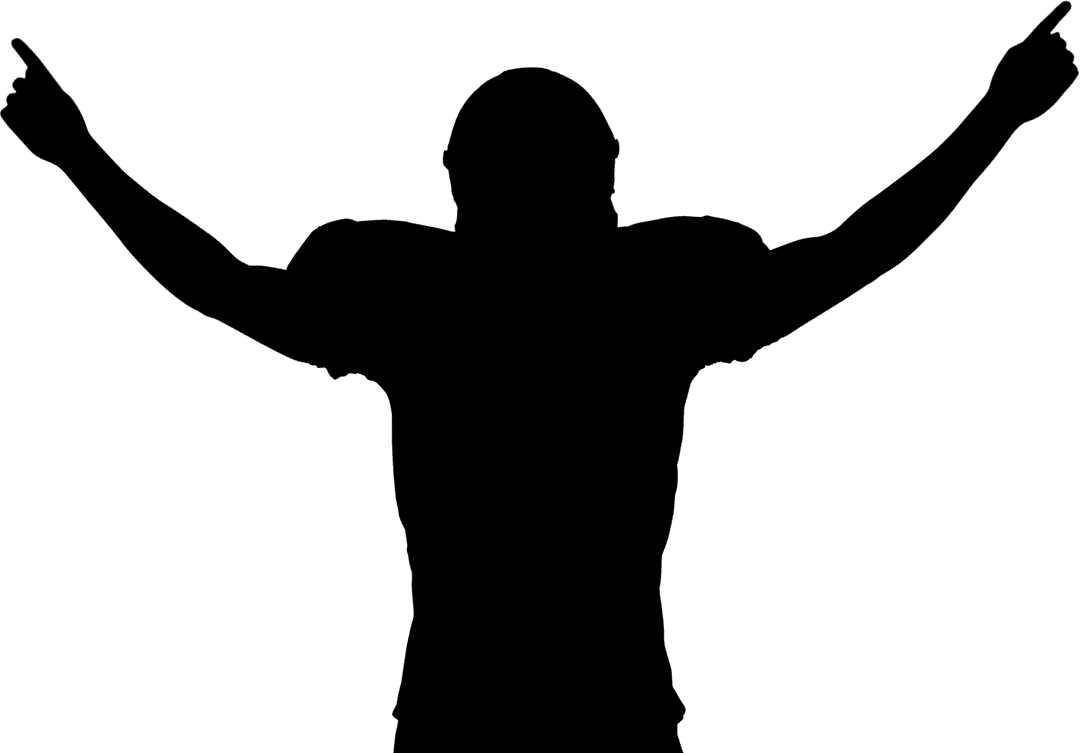 American Football Player in Dynamic Pose on Transparent Background