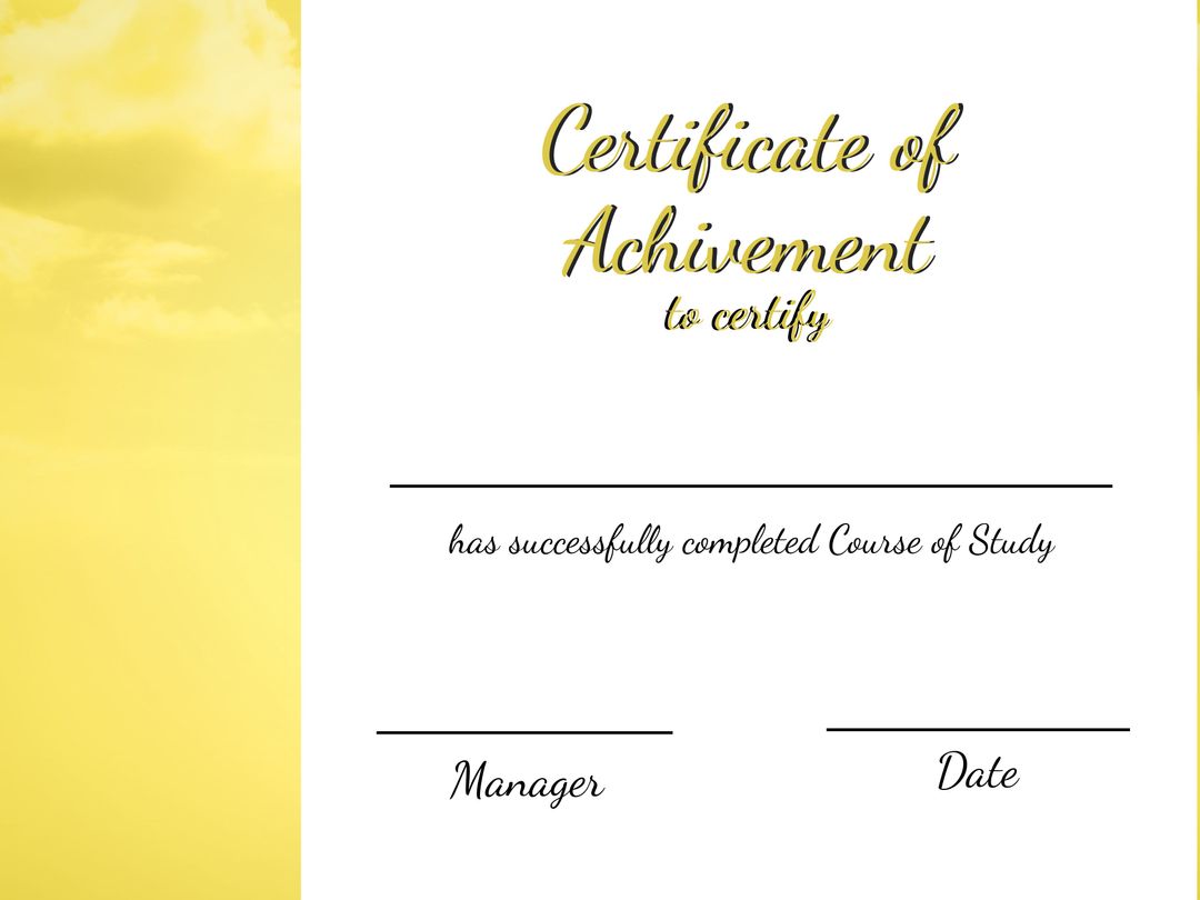 Elegant Certificate Template for Awards and Achievements - Download Free Stock Templates Pikwizard.com