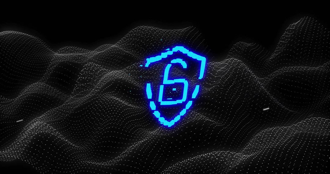 Digital Padlock Overlay on Virtual Data Waves