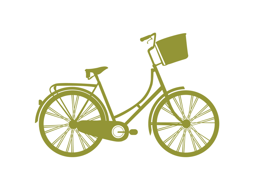 Green Bicycle Illustration on Transparent Background for Concepts and Projects