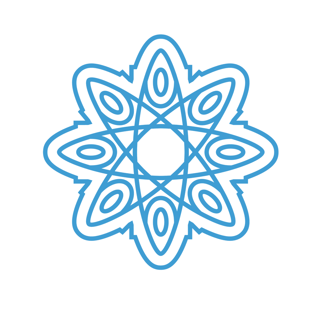 Transparent Star Design Formed by Intersecting Ellipses