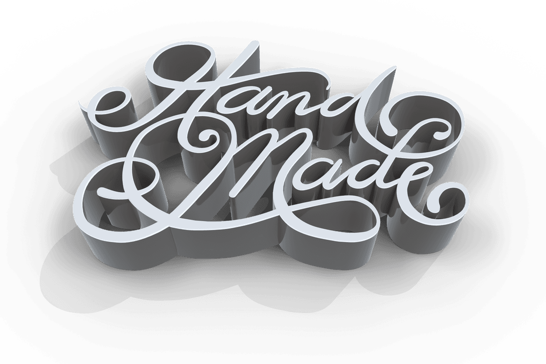 Transparent 3D Hand Made Script Typography Design