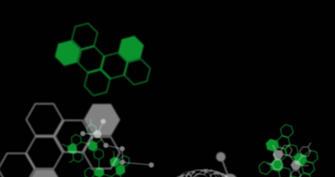 Futuristic Digital Interface with Virus Cells and Data Elements