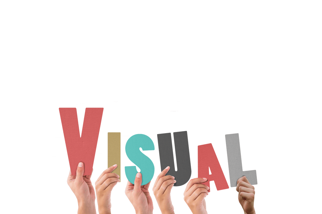 Transparent Background Colorful Letters Spelling Visual