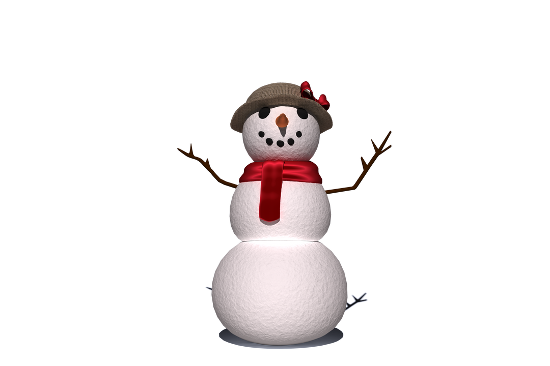 Digital Snowman with Hat and Scarf Transparent Background Utility - Download Free Stock Images Pikwizard.com