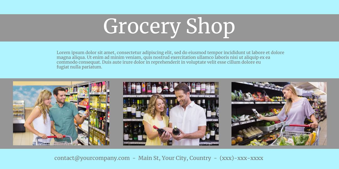 Couple Shopping for Groceries in Local Store for Ad Campaign - Download Free Stock Templates Pikwizard.com