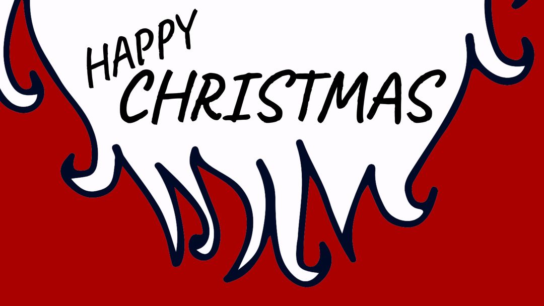 Bold Happy Christmas Text on Vibrant Red Background