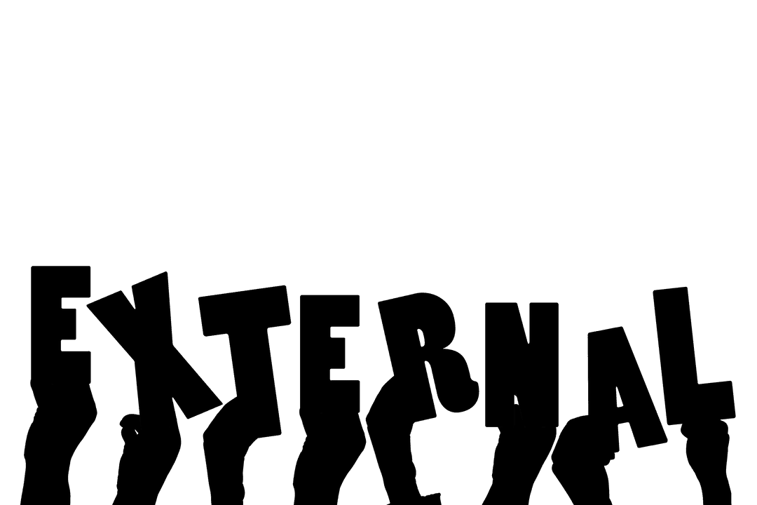 Hands Reaching Out with Overlay Text on Transparent Background