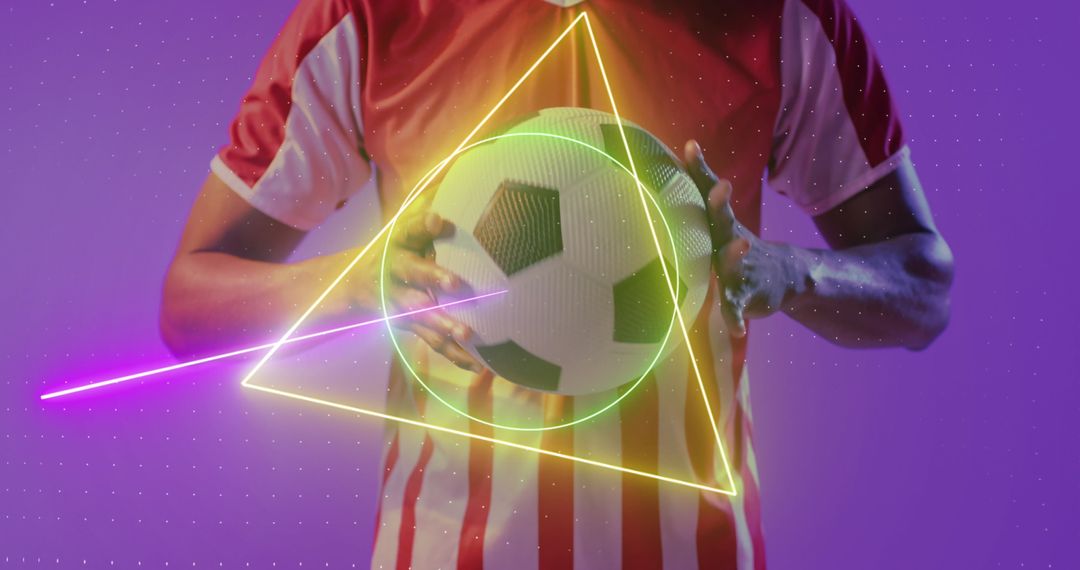Futuristic Soccer Portrait with Neon Elements