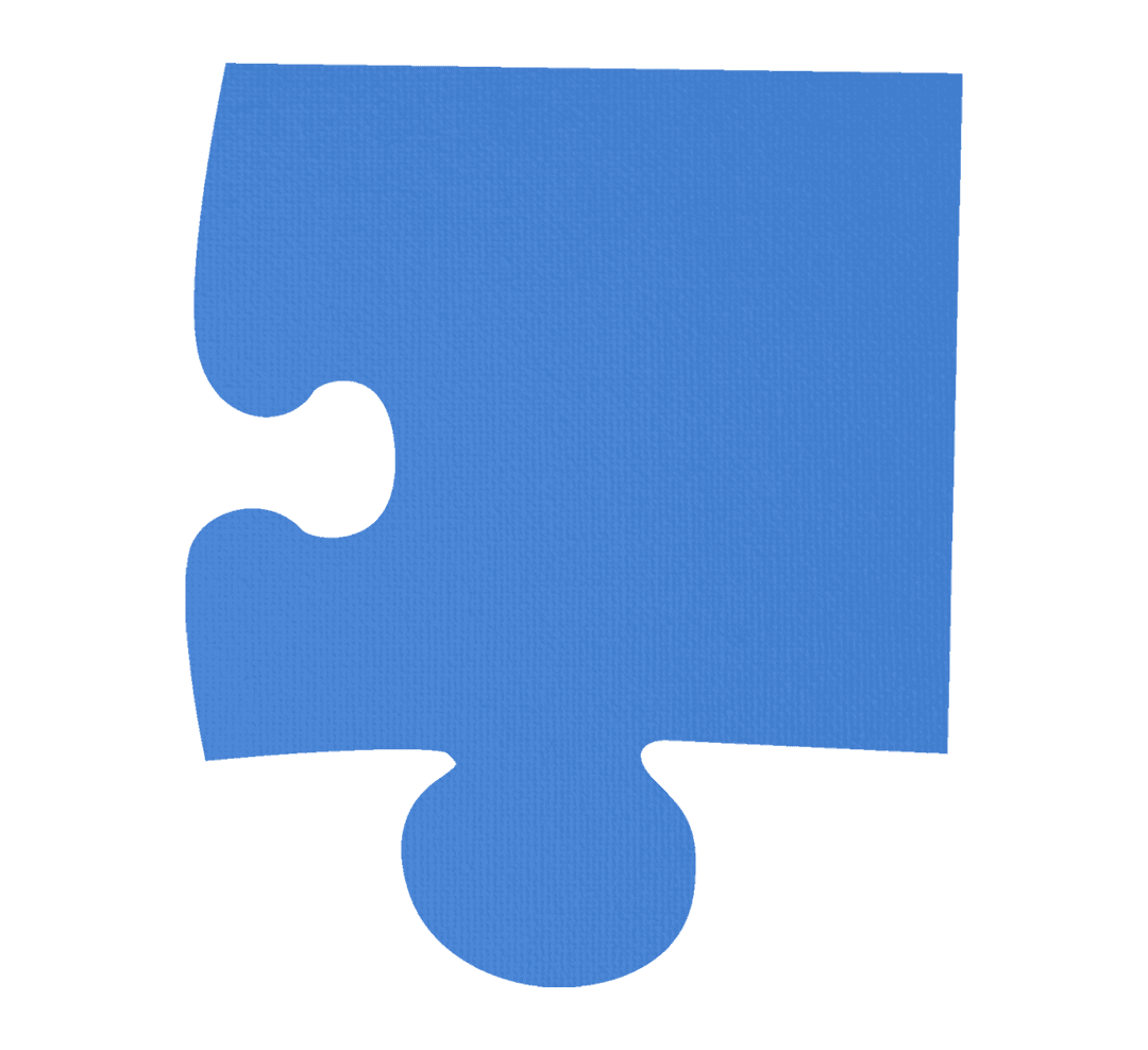 Blue Puzzle Piece on Transparent Background Vector Illustration