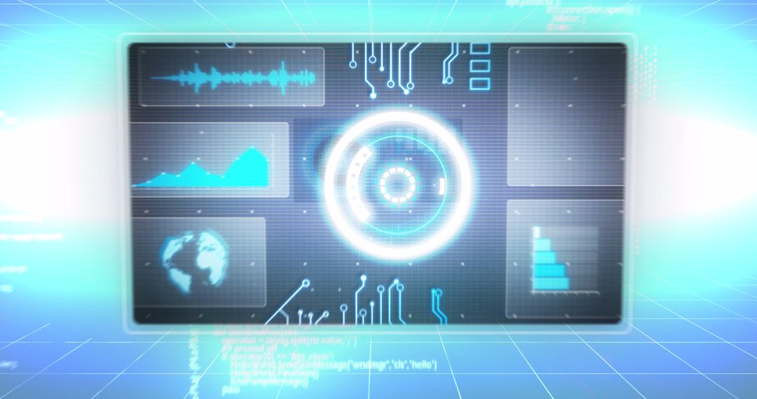 Futuristic Interface Screen with Digital Data Display