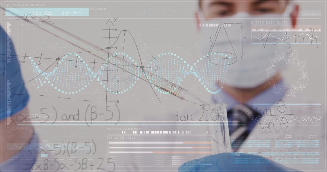 Scientist Analyzing Data with Futuristic Technological Interface