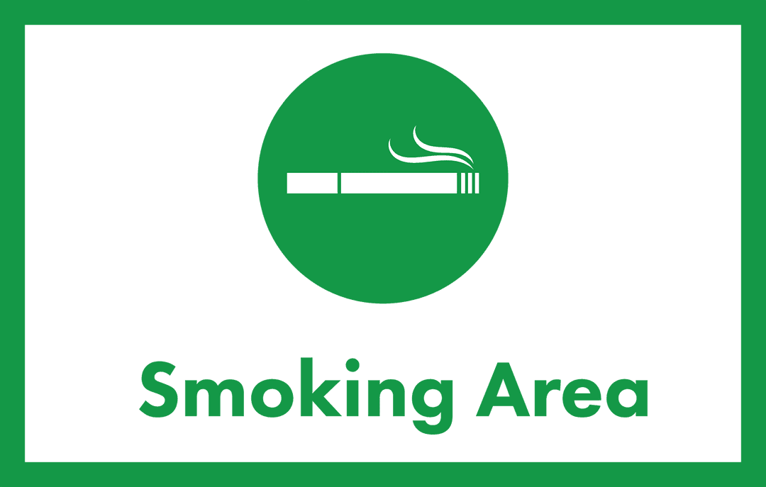 Smoking Area Sign Vector Transparent Background Design