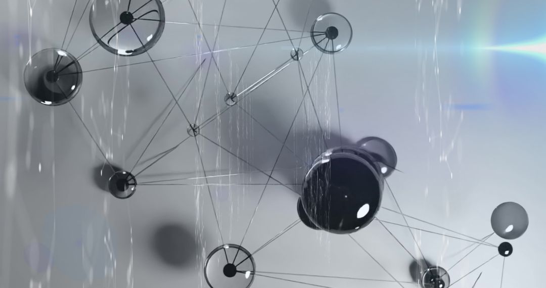 Abstract Network of Rotating Spheres and Lines