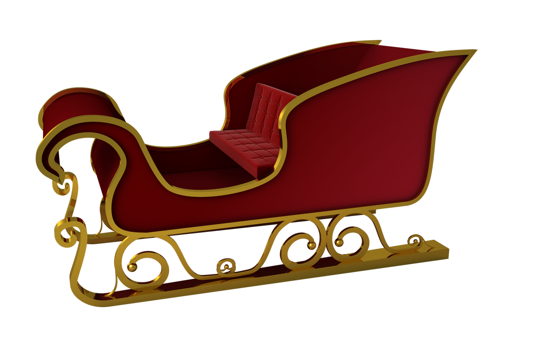 Transparent Red and Gold Santa Sleigh Isolated - Download Free Stock Images Pikwizard.com